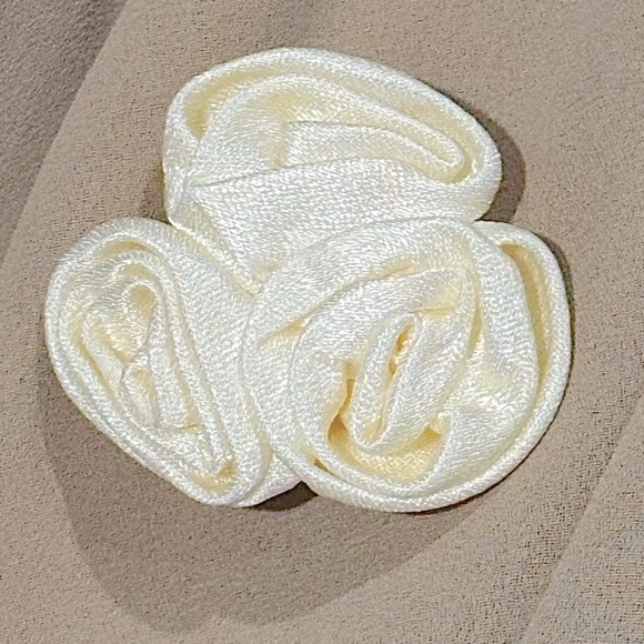 ππΌ URSULA OF SWITZERLAND ULTRA RARE 70s Cream Lace Tan Chiffon Maxi Dress Sz 10 - Picture 2 of 13